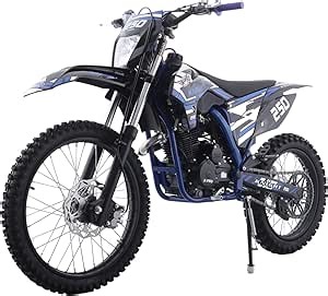 X-PRO Knight 250 Zongshen Brand Engine Dirt Bike with LED Headlight, 5-Speed Manual Transmission, Electric/Kick Start! Big 21"/18" Wheels! (Blue)