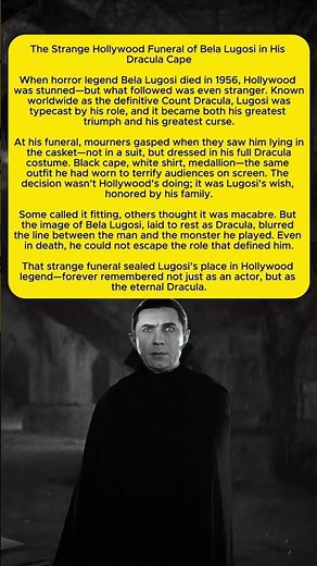The Strange Hollywood Funeral of Bela Lugosi in His Dracula Cape