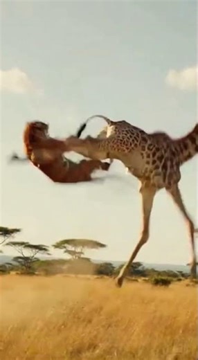 "Giraffe vs. Tiger: Giraffe "Unexpected Defense (Fly Kick) #animals #wildlife #giraffe #tiger