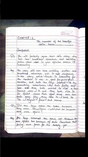 the summer of the beautiful horse class 11questions answers | snapshot chapter 1 class-11 questions📚