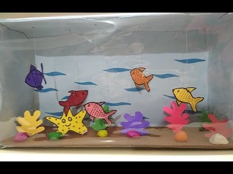 How To Make a Fish Aquarium using Box | DIY Art & Craft for Kids