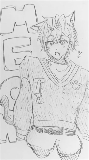 ヒロくん🐑【ネコ化】 #ぴちあーと #からぴち #カラフルピーチ #イラスト