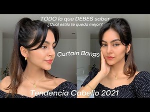 La mejor manera de peinar tus CURTAIN BANGS/FLECO en 5 min *Tendencia Cabello 2021* | @Lucianawong_