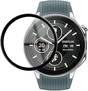 [3 Pack 3D Curved Screen Protector for OnePlus Watch 2 / OnePlus Watch 2R, Full Coverage PET Soft Smartwatch Screen Protector [Scratch Resistant] [Bubble Free] (Not Tempered Glass)