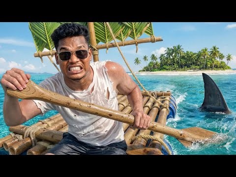 4 FRIENDS vs THE OCEAN! Can We Reach The Next Island? 🛶🦈 #Mrbeast Mrbeast video