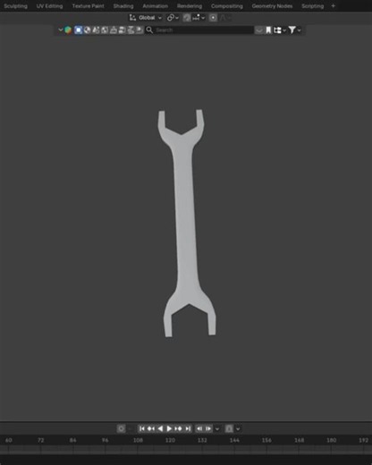 From a Cube To a Functional Wrench 🔧 By Using Boolean Modifier..#wrench #booleanmodifier #modified