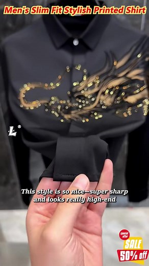  【Men's Dragon-Pattern Flocked Shirt】Wear & Command – Understated Patterns with Hidden Authority! ✨ Imported flocking technique– Embossed dragon design reveals refined texture under light~  Tailored contemporary fit– Transitions seamlessly from business to casual, pairs perfectly with suits or jeans!  Breathable cool-touch fabric– Lightweight and sweat-wicking, a must-have for the modern man's wardrobe! | Homebbc.net | Facebook