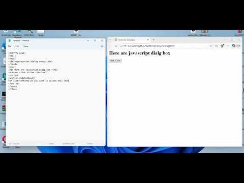 Javscript Dialog Box | How To Use Confirm and Alert Javscript Dialog box in html