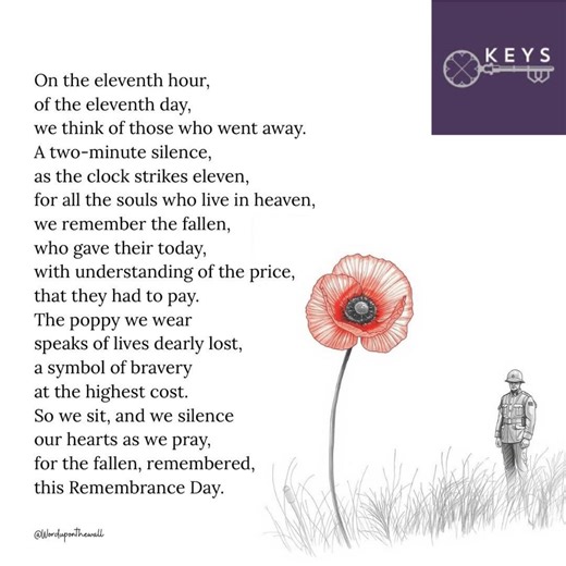Today, at 11am we will observe a two-minute silence to remember and honour all those who have served and sacrificed for our freedom. Lest we forget 🥀 #RememberanceDay #TwoMinuteSilence #LestWeForget | Keys Property Management Wales Ltd