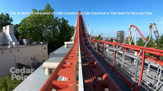 For those that it is to small to read it it says life to short to be scared of roller coasters go ride maverick or val raven to face you fear