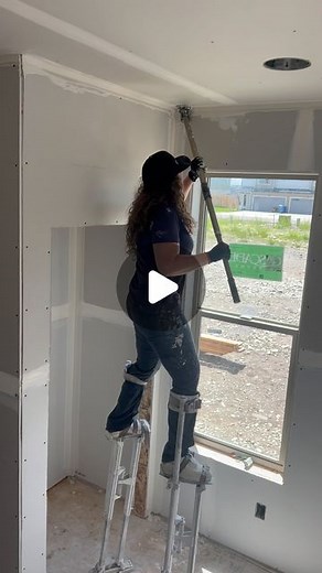 DrywallShorty - Lydia Crowder on Instagram: "It’s Friday!! Anyone doing something fun this weekend? I’m doing drywall all weekend which I guess could be fun depending on how you feel about it #drywall #stilts #womeninconstruction #trades"