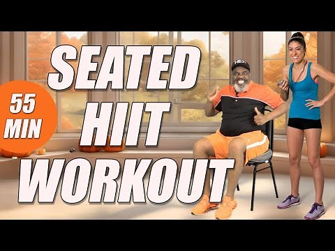 Seated HIIT Chair Workout | 55 Min | Full Body Interval Fat-Burning Exercises for All Fitness Levels