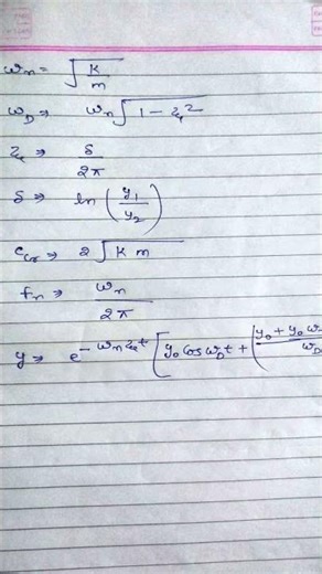 Structural Dynamics Formula #structural_dynamics #Dynamics #civilengineering #revision #formulae