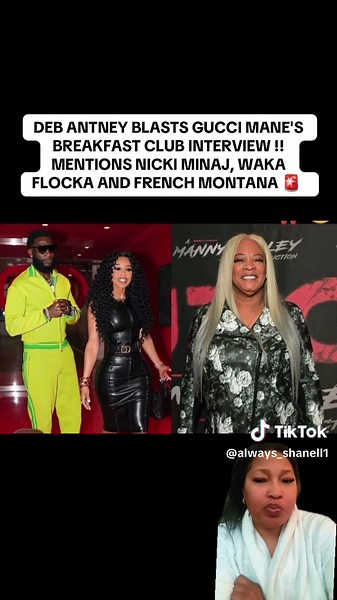 Deb antney sets the record straight about the break club interview with Gucci mane. Speaks on her being the one helping Nicki Minaj and French etc. I agree with Deb! #debantney #guccimane #nickiminaj #nickiminajedit #greenscreenvideo