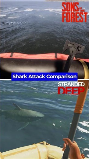 Shark Attack Comparison - Sons of the Forest vs Stranded Deep
