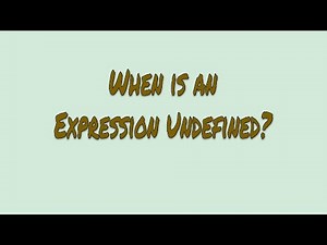 6.6. How to solve Undefined expression problems