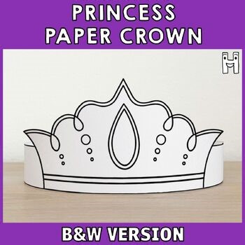 Princess Paper Crown Headband Printable Coloring Craft Activity Medieval Kids