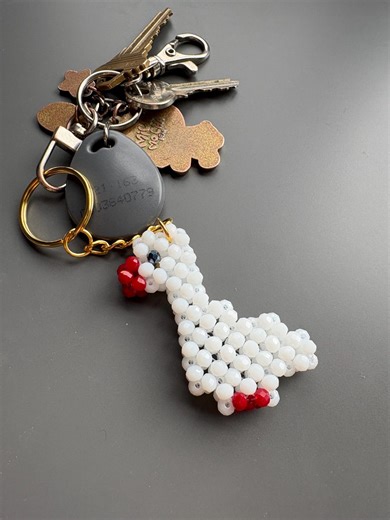 Beaded Duck Keychain, Handmade Seed Bead Duck Charm, Cute Bag Accessory, Kawaii Beaded Keychain, Animal Keychain Gift, Beaded Bag Charm - Etsy
