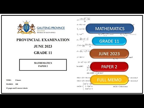 Grade 11 Maths Paper 2 June 2023 Gauteng Province Full memo
