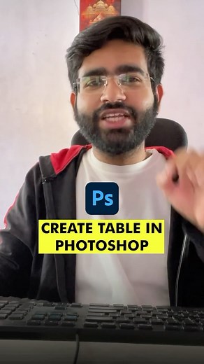 Sandeep Darji | Graphic on Instagram: "How to create table in Adobe Photoshop? . #photoshop #excel #table #editing #photography #photographer #design #graphicdesign #edits #sandeepdarji #sphotoedit #wifi #graphicdesigner #videoeditor . @sphotoedit"