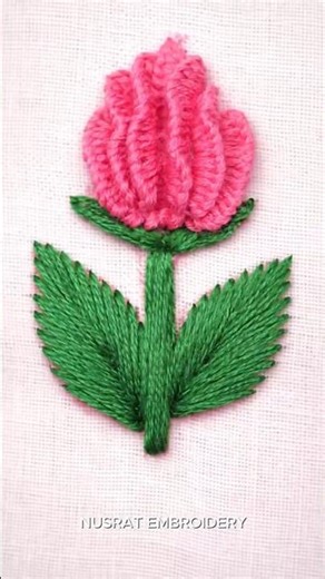 Easy Rose Embroidery Design 🌸 | Hand Embroidery Tutorial #shorts