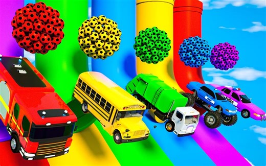 ABCD 字母儿歌 车辆闯关 学习颜色和车辆名称