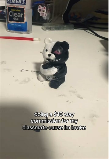 Unfinished Monokuma Clay Commission Art