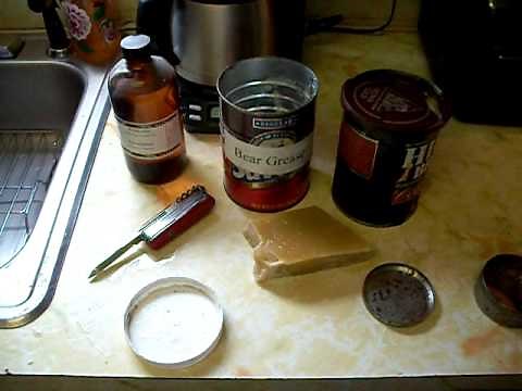 Bear fat and bees wax roundball shooting patch lube