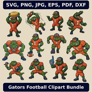 Gators Mascot Clipart, Football Basketball Logo (digital Files) - Etsy