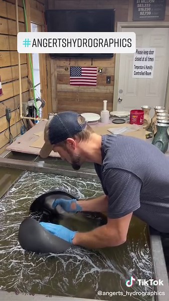 Motorcycle tank dipped in black marble with white vein #motorcycle #black #marble #angertshydrographics #karnscity #sarisfying #satisfyingvideo #fy #harley #ride #outdoors #neat #pa #handsome | Angert's Hydrographics