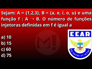 Let A = {1,2,3}, B = {a, e, i, o, u} and f : A ➝ B be a function. The number of injective functions
