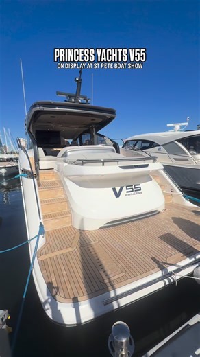 Step aboard this 2026 Princess Yachts V55 currently on display with @galatiyachtsales at the @stpeteboatshow! | Boats Gone Wild