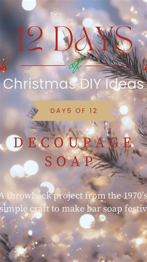 Beach Cottage Living on Instagram: "Day 5 of The 12 Days of Christmas Handmade . Remember the decoupage soaps that everyone was making the the 1970’s and early 80’s? Maybe you’re too young but I remember making these. . Such a simple gift. All you need is bar soap. I used rectangle but ovals would be nice too. A selection of tissue paper or paper napkins. Modge Podge, a paint brush and that’s it!! . I am ⭐️⭐️GIVING THIS SET OF THREE AND A SOAP DISH AWAY!!⭐️ To enter: Comment: Soapset That’s it!!