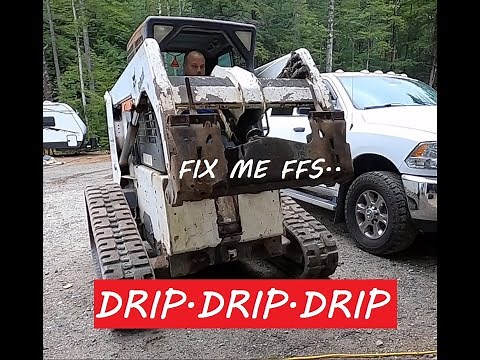 Fixing and repacking a leaking hydraulic cylinder on a compact track loader Bobcat T200 Skid Steer