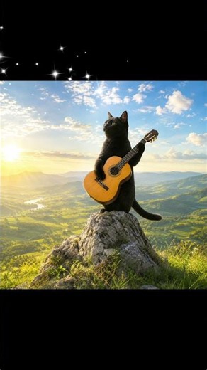 「王の丘」No.573(1000曲ノック）#クラシックギター #オリジナル曲 #作曲ギター演奏 #猫動画 #猫好き #AI動画 #guitar #432Hz #三毛猫
