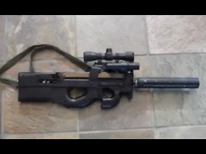 Ruger 10/22 .22LR Rifle Mounted in Custom FN P90 (airsoft!) stock