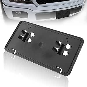 Front License Plate Bracket Compatible with 2018 2019 2020 F150 (2.7L, 3.0L, 3.5L) Black Front Bumper Mounting, License Plate Bracket Holder Accessories Replace # JL3Z17A385BA