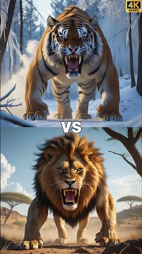 Siberian Tiger vs African Lion (bengal tiger, leopard, jaguar, cat, black panther) #lion #tiger #vs