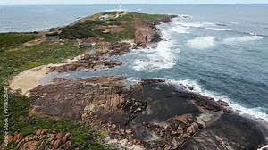 Augusta, WA - Australia. Cape Leeuwin Lighthouse has stood majestically as a sentinel to help protect shipping off WA’s treacherous South West coast in Augusta. Stock Video