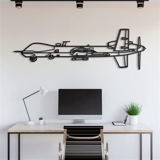 Military Drone Metal Wall Art, UAV Silhouette Decor, Aviation Gift for Pilots & Veterans - Etsy
