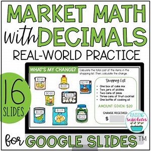 Decimals Market Grocery Shopping Google Slides Digital Learning