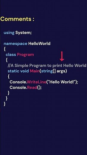 C# tutorial - Comments #csharp #coding #basic #c #comment #visualstudio #syntax #programming