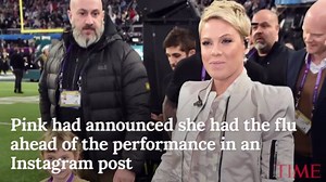 Pink sings the national anthem with the flu