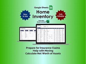Home Inventory Spreadsheet Asset Tracker Insurance Claim Organizer Moving Checklist Net Worth Calculator Google Sheets Planning Template - Etsy