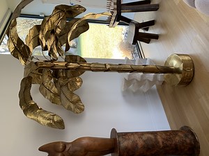 Christian Siriano: Brass Palm Tree Sculpture, ca. 1955