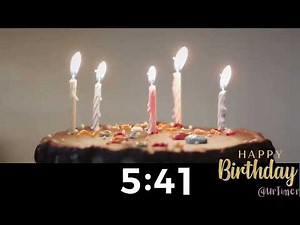 Happy Birthday Timer Cake and Candles & Birthday Song 10 Minute Countdown Timer