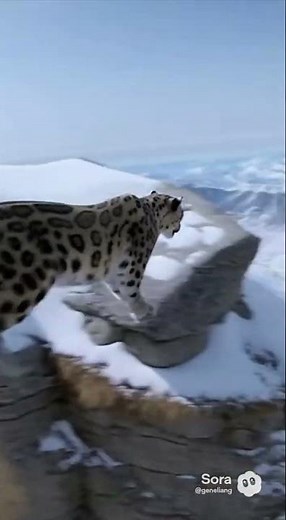 Epic Battle Ends in Tragedy: Snow Leopard and Ibex Plunge Down Cliff #SnowLeopard #Wildlife