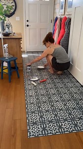 Make like @brightyellowdoor and elevate your entryway tile! Discover endless possibilities with this easy-to-use Rust-Oleum HOME Floor Coating Kit: http://spr.ly/6185ulDAc. | Rust-Oleum