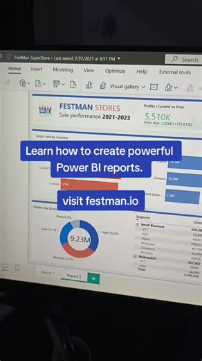 Learn how to create amazing Power bi reports at festman.io #powerbi #data #dataanalytics