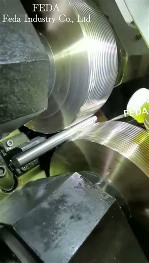 FEDA thread rolling machine processes the external thread of ball screw.#machine #engineering #auto